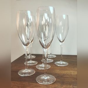 Dom Perrignon Vintage Handblown Crystal Champagne Flutes - Set of 8